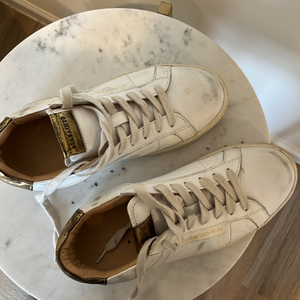 All saints sheer leather sneakers